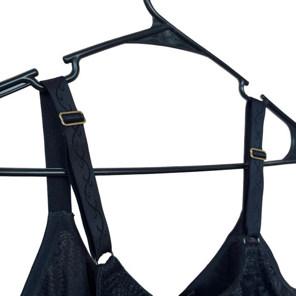 Lilyette 400 Full Figure Mesh Minimizer Bra Black 40D Underwire Adjustable Strap - Picture 4 of 10